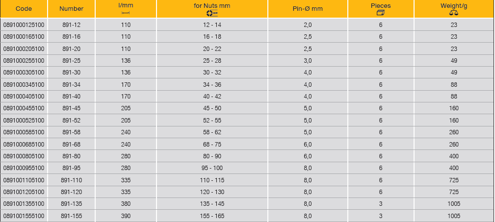 ELORA 891 Hook Wrench With Pin 110-390mm (ELORA Tools) - Premium Hook Wrench from ELORA - Shop now at Yew Aik.