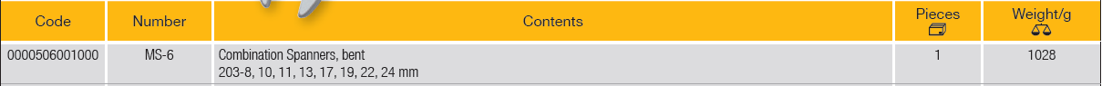 ELORA MS-6 Module-Combination Spanners, Bent (ELORA Tools) - Premium Combination Spanners, Bent from ELORA - Shop now at Yew Aik.