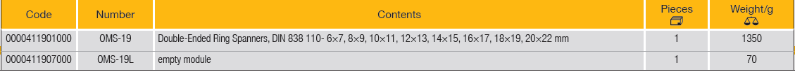 ELORA OMS-19 Module Double Ended Ring Spanner (ELORA Tools) - Premium Double Ended Ring Spanner from ELORA - Shop now at Yew Aik.