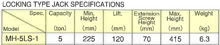 MASADA JACK MH-5LS-1 Locking Type Jack 5 Ton (MASADA Tools) - Premium Locking Type Jack from MASADA JACK - Shop now at Yew Aik.