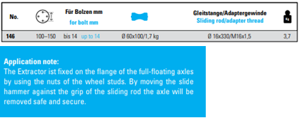 NEXUS 146 Full Floating Axle Extractor With a 4 Or 5 Pitch Holes - Premium Full Floating Axle from NEXUS - Shop now at Yew Aik.