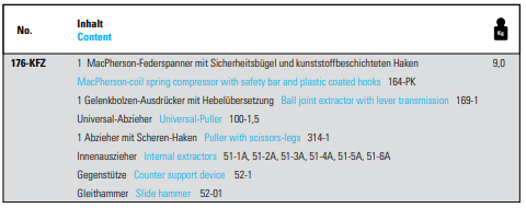 NEXUS 176-KFZ Universal Puller Set Automotive - Premium Universal Puller Set from NEXUS - Shop now at Yew Aik.