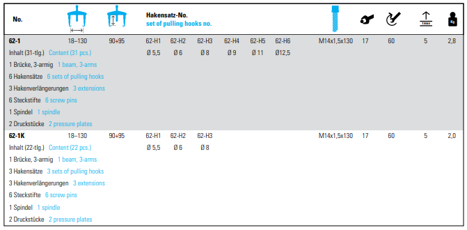 NEXUS 62 Precision Ball Bearing Internal Extractors Set - Premium Ball Bearing Internal Extractors Set from NEXUS - Shop now at Yew Aik.