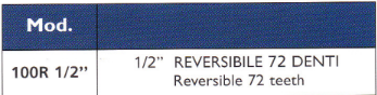 TECNOGI 100R 1/2" Reversible Ratchet Head 72 Teeth - Premium Reversible Ratchet Head 72 Teeth from TECNOGI - Shop now at Yew Aik.