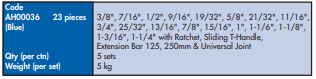 YEW AIK AH00036 Chrome Socket Set 1/2" Drive 6 Points (AF) - Premium Chrome Socket Set 1/2" Drive 6 Points from YEW AIK - Shop now at Yew Aik.