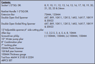 YEW AIK AH02588 PR380 Mechanic Tool Set Metric - Premium Mechanic Tool Set from YEW AIK - Shop now at Yew Aik.