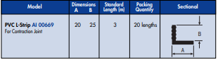 YEW AIK AI 00669 PVC L-Strip For Contraction Joint - Premium PVC L-Strip from YEW AIK - Shop now at Yew Aik.