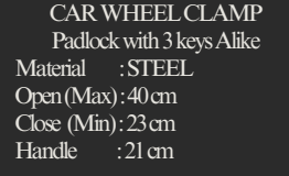 YEW AIK Car Wheel Clamp Steel Handle 21cm (YEW AIK Tools) - Yew Aik (S) Pte Ltd