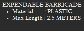 YEW AIK Expendable Barricade Plastic 2.5M (YEW AIK Tools) - Yew Aik (S) Pte Ltd