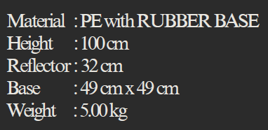 YEW AIK Traffic Cone PE With Rubber Base Height 100cm - Yew Aik (S) Pte Ltd