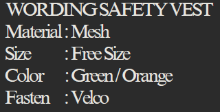 YEW AIK Wording Safety Vest Mesh Green / Orange (YEW AIK Tools) - Yew Aik (S) Pte Ltd
