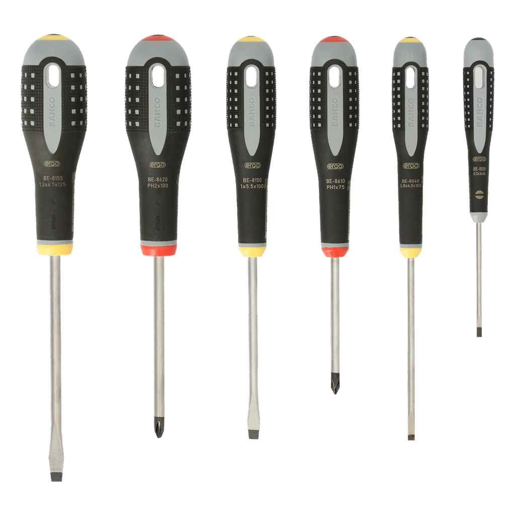 BAHCO BE-9881 ERGO Slotted Screwdriver Set with Rubber Grip - Premium Screwdriver Set from BAHCO - Shop now at Yew Aik.
