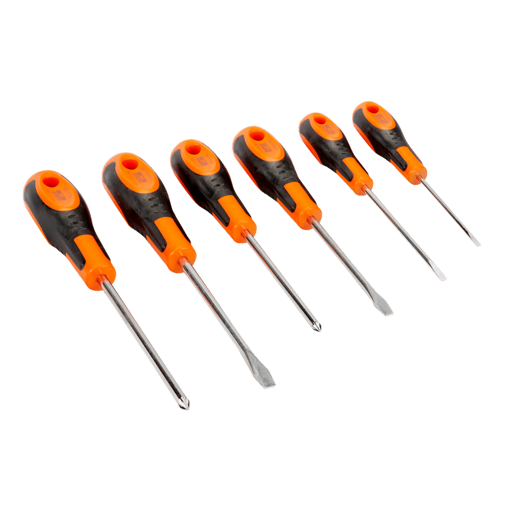 BAHCO 610-6 Slotted/Pozidriv Screwdriver Set with Rubber Grip - Premium Screwdriver from BAHCO - Shop now at Yew Aik.