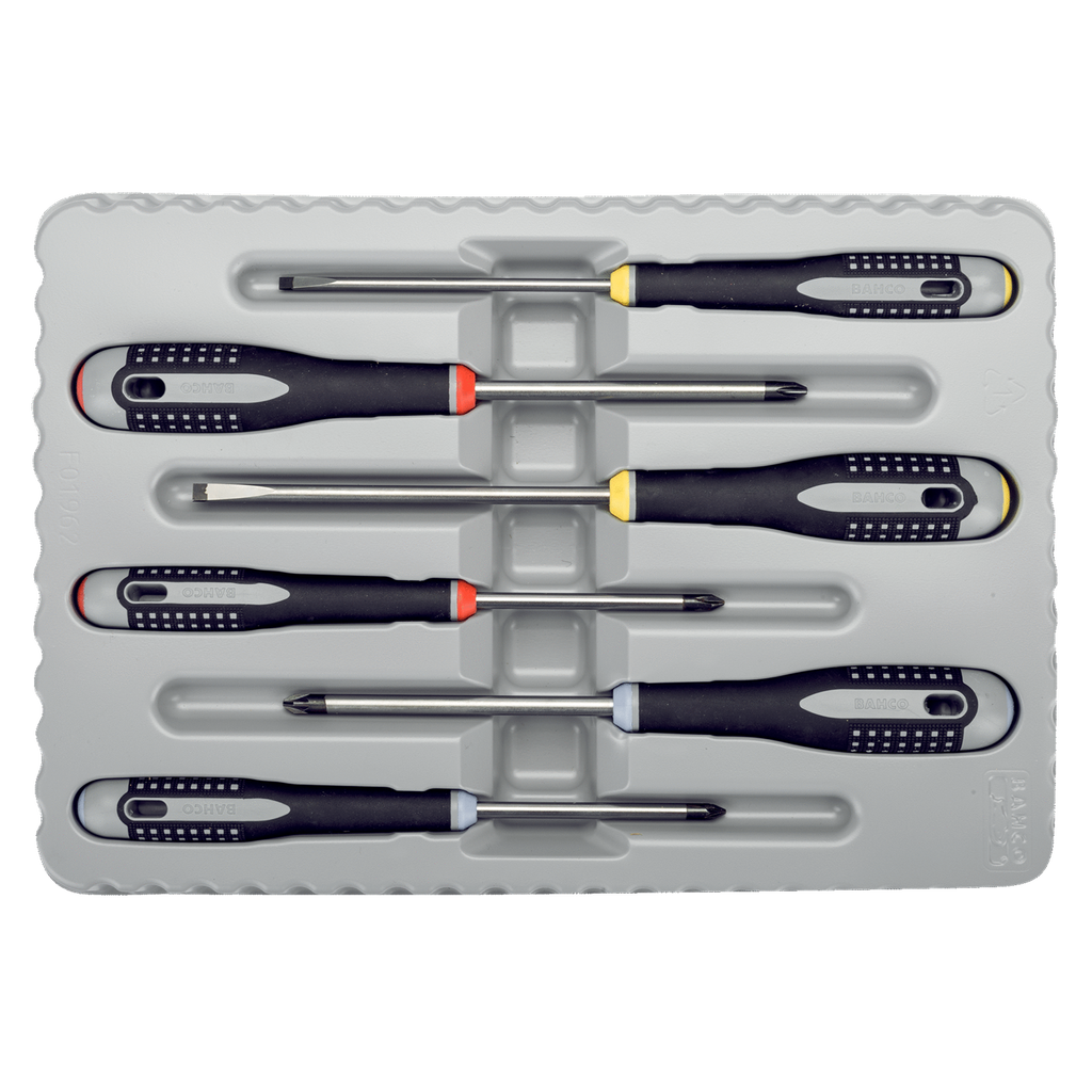 BAHCO BE-9884 ERGO Slotted/Phillips/Pozidriv Screwdriver Set - Premium Screwdriver Set from BAHCO - Shop now at Yew Aik.