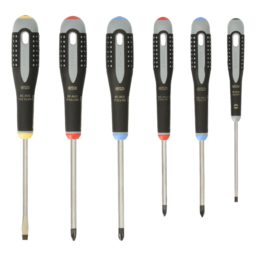 BAHCO BE-9886 ERGO Slotted/Phillips/Pozidriv Screwdriver Set - Premium Screwdriver Set from BAHCO - Shop now at Yew Aik.