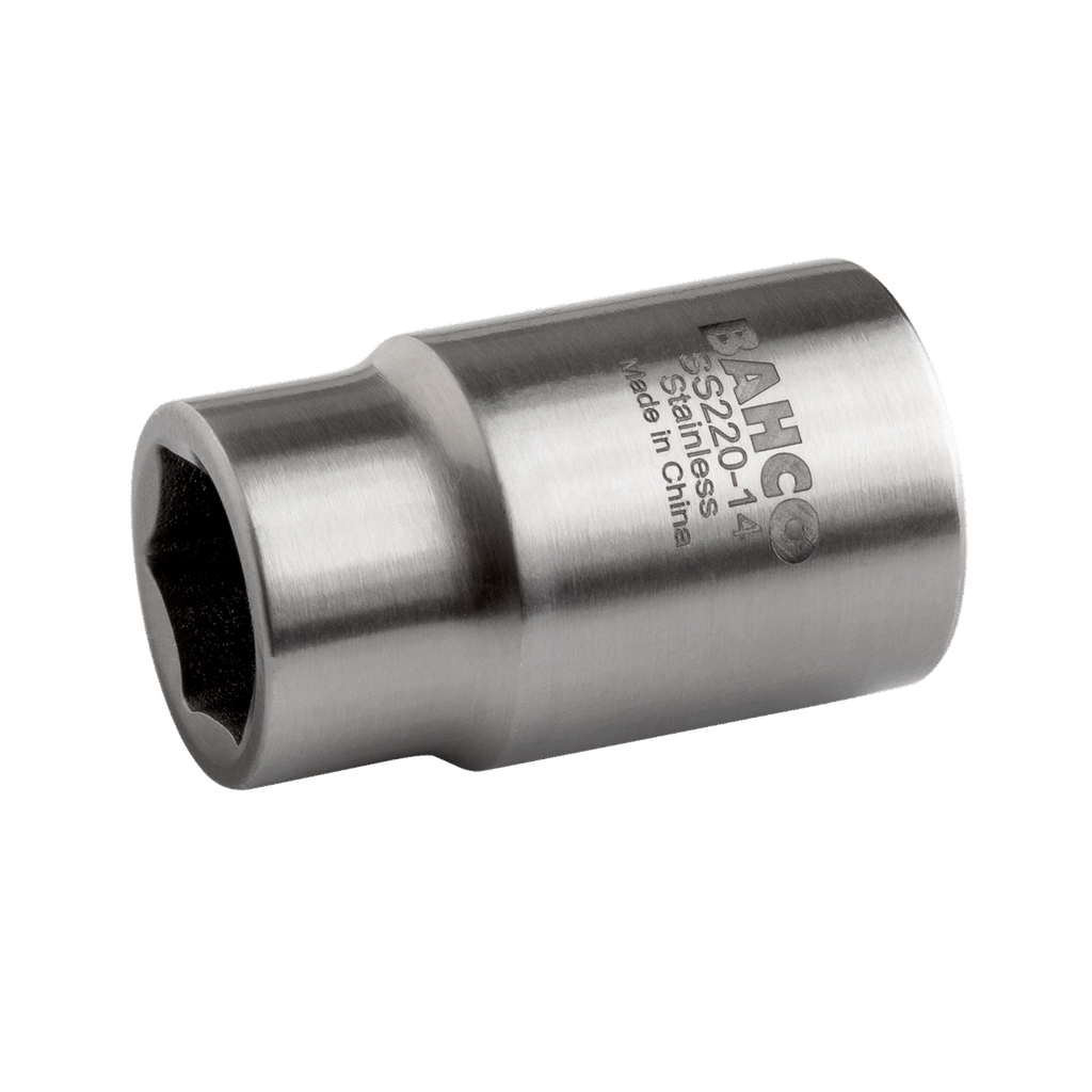 BAHCO SS210 1/4” Square Drive Stainless Steel Sockets With metric hex profile (BAHCO Tools) - Premium Socket from BAHCO - Shop now at Yew Aik.