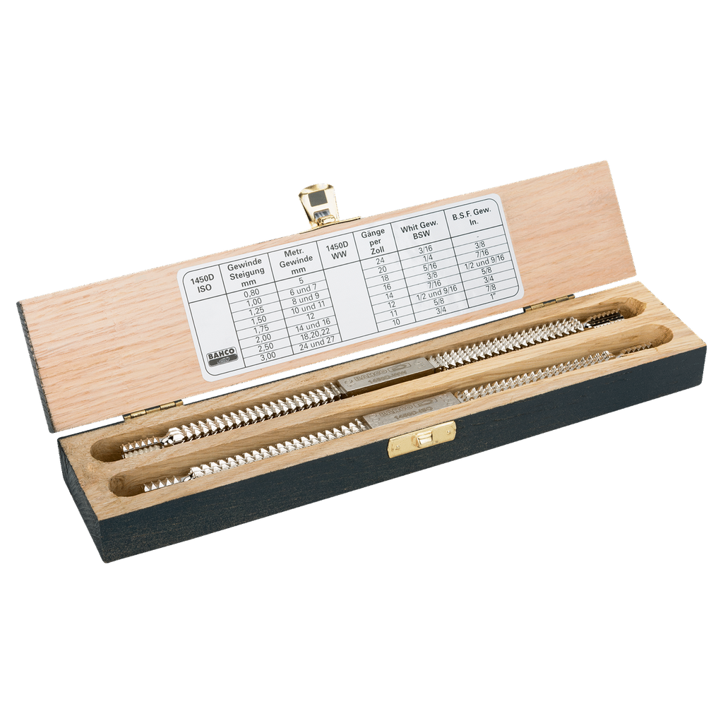 BAHCO 1450D/2 Double Thread Restorers Set in Wooden Box (BAHCO Tools) - Premium Thread Tools from BAHCO - Shop now at Yew Aik.