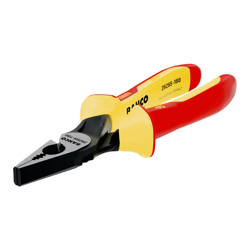 BAHCO 2628S ERGO™ Combination Pliers with Insulated Dual-Component Handles and Phosphate Finish (BAHCO Tools) - Premium Pliers from BAHCO - Shop now at Yew Aik.