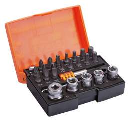 BAHCO 2058/S26 1/4" Standard Bit And Socket Set For Slotted/Phillips/Pozidriv/TORX/Hex Head Screw - 26 pcs (BAHCO Tools) - Premium Screwdriver Bits from BAHCO - Shop now at Yew Aik.