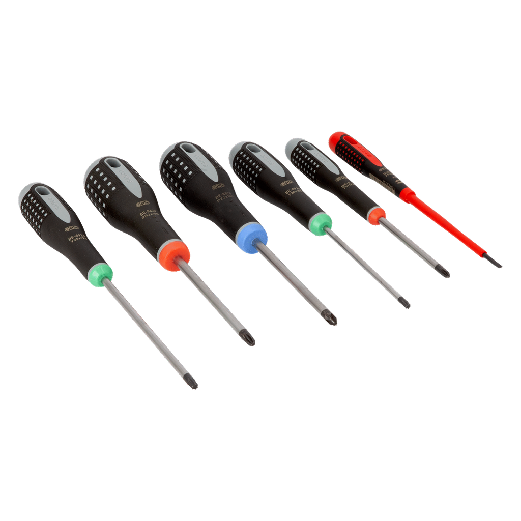 BAHCO BE-9871 ERGO Slotted Screwdriver Set with Rubber Grip-6 Pcs - Premium Screwdriver Set from BAHCO - Shop now at Yew Aik.