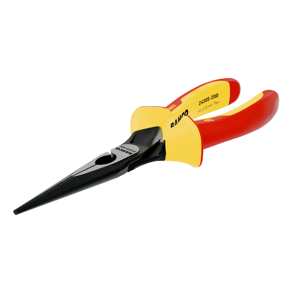 BAHCO 2430S ERGO™ Snipe Nose Pliers with Insulated Dual-Component Handles and Phosphate Finish (BAHCO Tools) - Premium Pliers from BAHCO - Shop now at Yew Aik.
