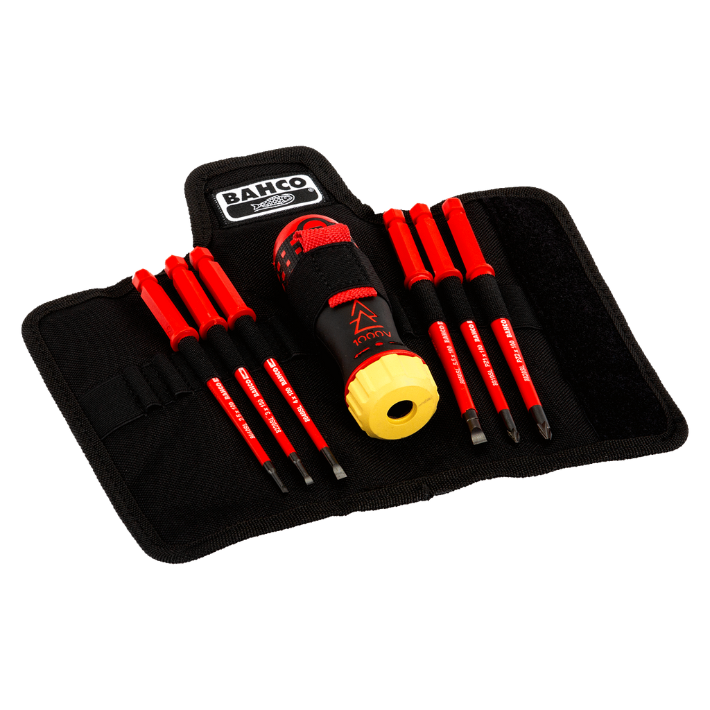 BAHCO 808062 Insulated Ratcheting Screwdriver and Blade Set-6 Pcs - Premium Screwdriver and Blade Set from BAHCO - Shop now at Yew Aik.