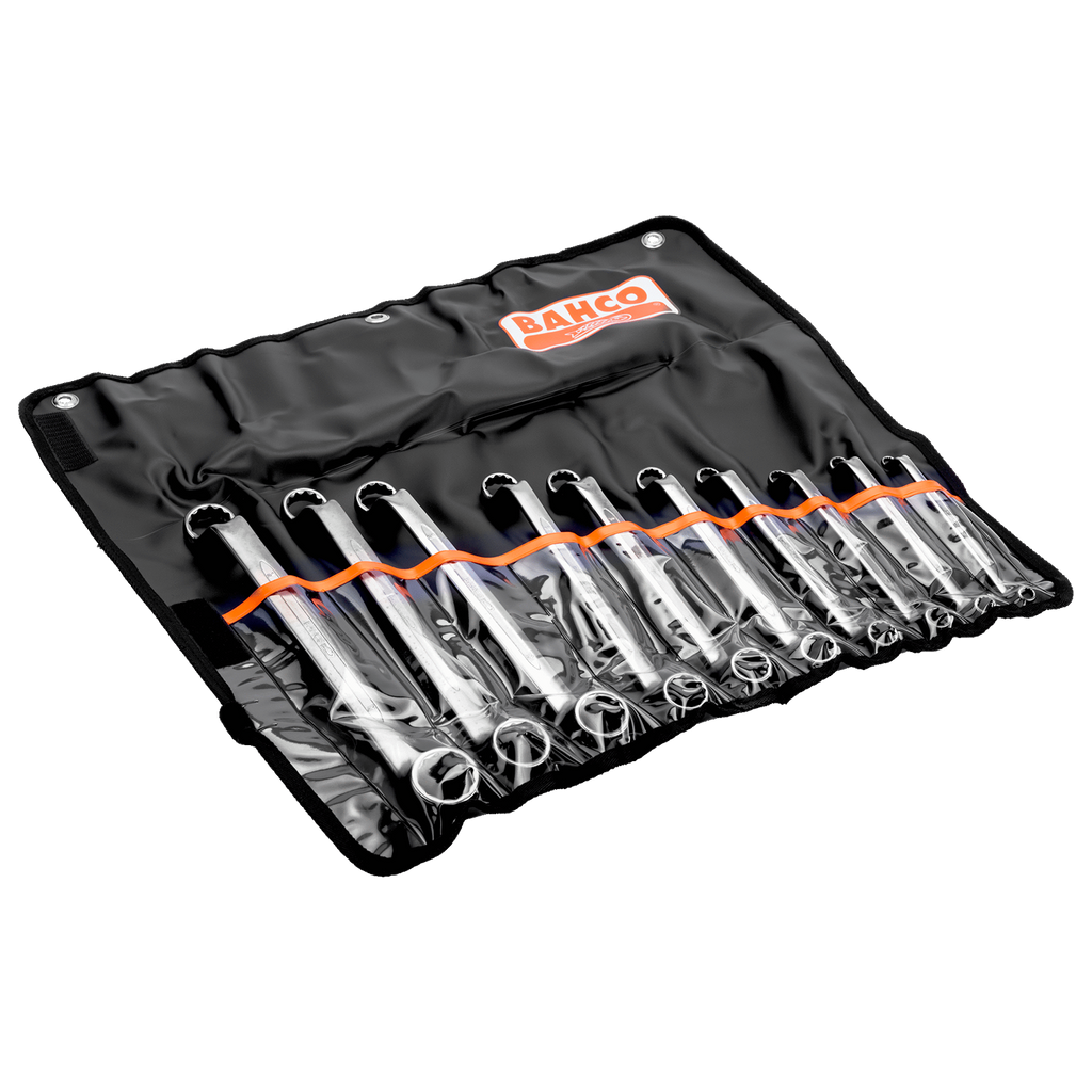 BAHCO 2M/10T Metric Deep Offset Double Ring End Wrench Set-10 Pcs - Premium Offset Double Ring Ended Wrench Set from BAHCO - Shop now at Yew Aik.