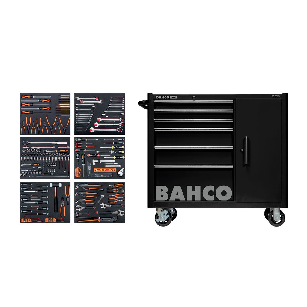 BAHCO 1475KXL6CBK-FF5 Tool Trolley General Purpose Tool Kit - 210 pcs (BAHCO Tools) - Premium Tool Kit from BAHCO - Shop now at Yew Aik.