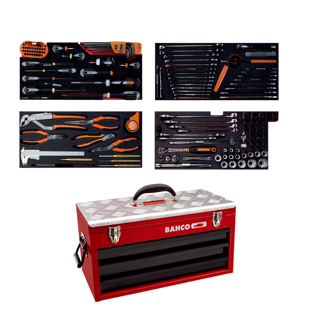 BAHCO 1483KHD3RB-FF4 Metallic Tool Box General Purpose Toolkit - 146 Pcs (BAHCO Tools) - Premium Toolkit from BAHCO - Shop now at Yew Aik.