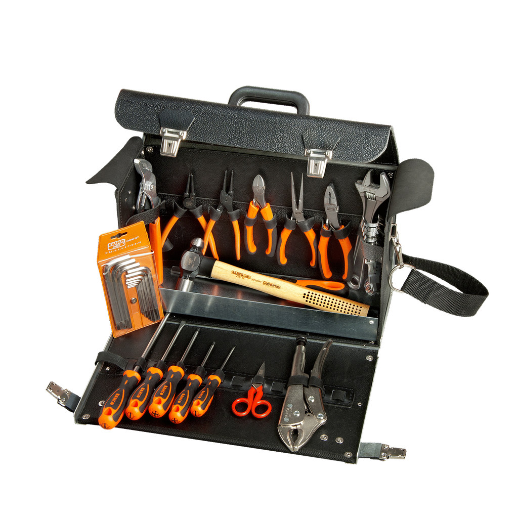 BAHCO 982000350 Leather Bag General Purpose Toolkit - 34 Pcs (BAHCO Tools) - Premium Toolkit from BAHCO - Shop now at Yew Aik.