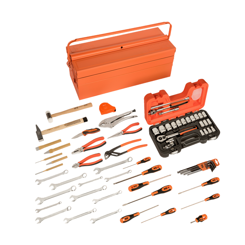 BAHCO 3149-ORTS1 Cantilever Metallic Box General Purpose Tool Kit - 69 pcs (BAHCO Tools) - Premium Tool Kit from BAHCO - Shop now at Yew Aik.