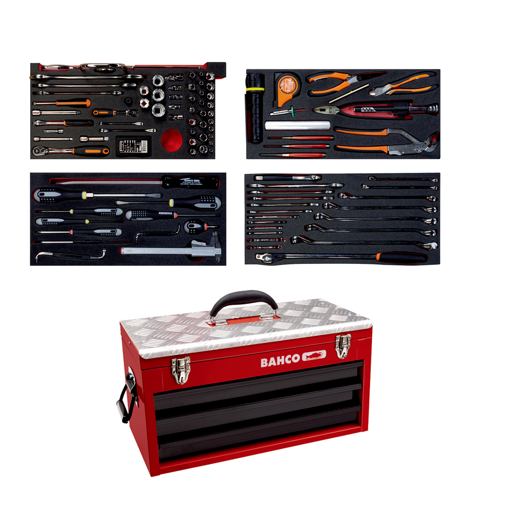 BAHCO 1483KHD3RB-FF1 Metallic Tool Box Aviation Toolkit - 129 Pcs (BAHCO Tools) - Premium Toolkit from BAHCO - Shop now at Yew Aik.
