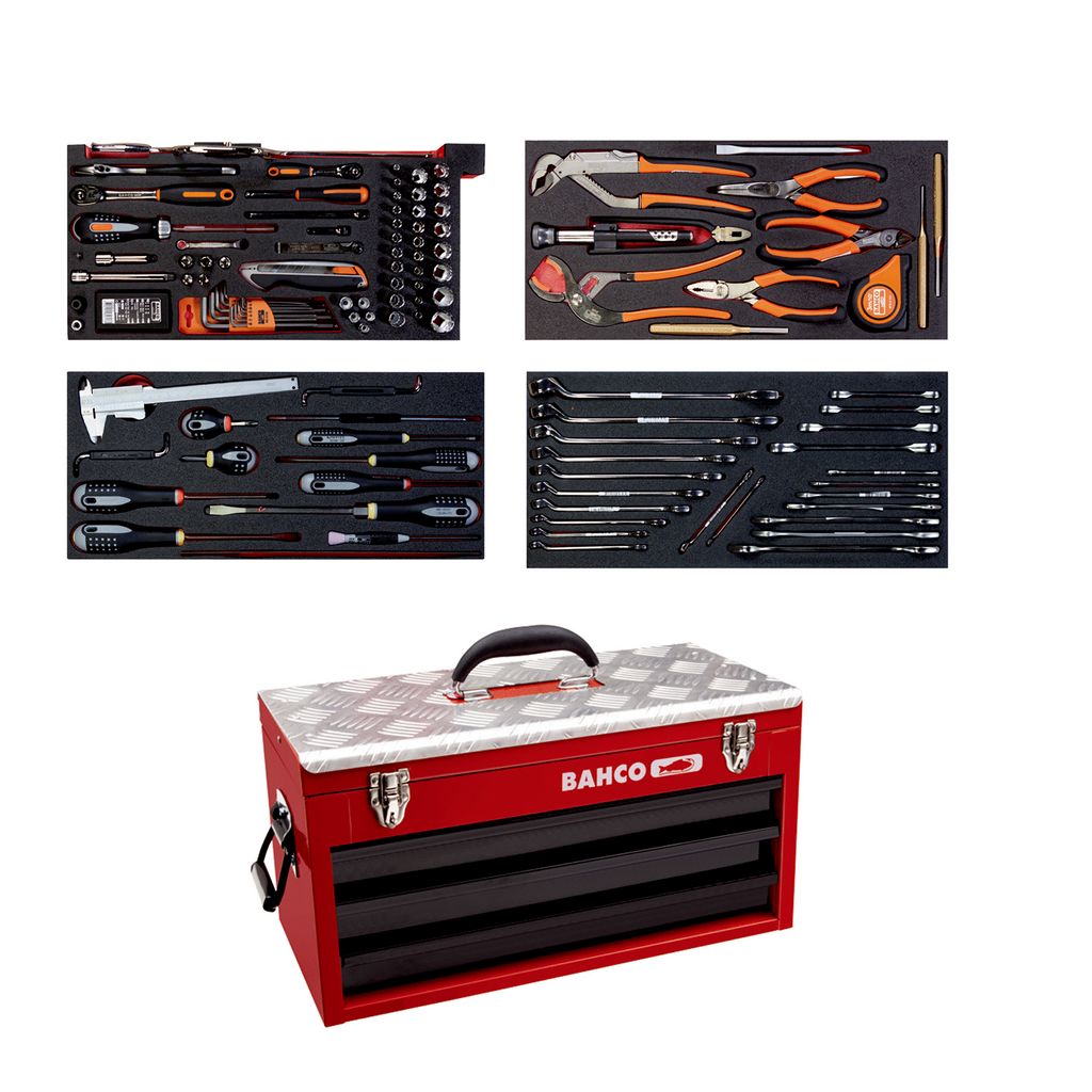 BAHCO 1483KHD3RB-FF2 Metallic Tool Box Aviation Toolkit - 152 Pcs (BAHCO Tools) - Premium Toolkit from BAHCO - Shop now at Yew Aik.