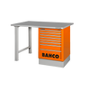 BAHCO 1495KCWB15TS Heavy Duty Steel Top Workbenches with Side Drawer Tower and 2-Leg 1500 mm x 750 mm x 1030 mm (BAHCO Tools) - Premium Workbench from BAHCO - Shop now at Yew Aik.