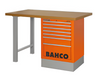 BAHCO 1495KCWB15TD Heavy Duty MDF Workbenches with Side Drawer Tower and 2-Leg 1500 mm x 750 mm x 1030 mm (BAHCO Tools) - Premium Workbench from BAHCO - Shop now at Yew Aik.