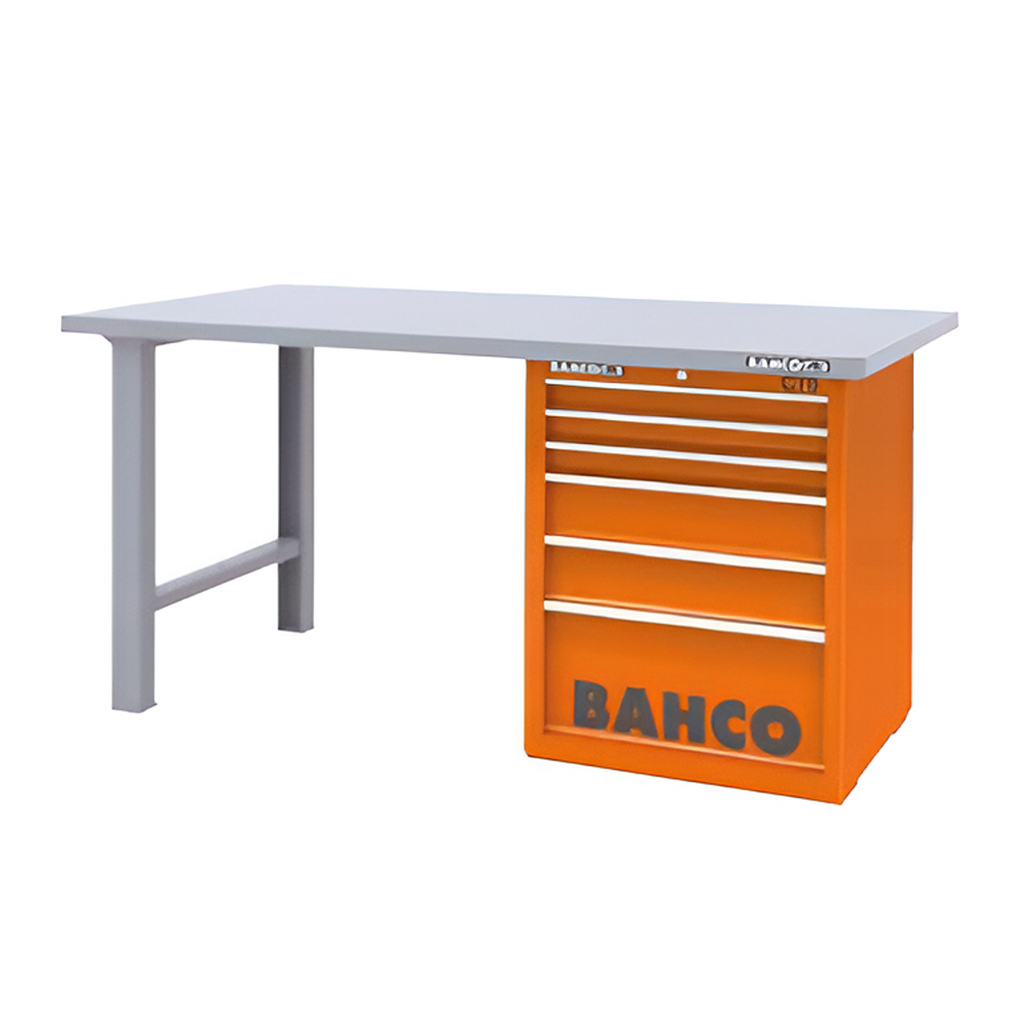 BAHCO 1495KH6WBTS Heavy Duty Workbench with Steel Top and 26” Classic C75 Tool Trolleys with 6 Drawers (BAHCO Tools) - Premium Workbench from BAHCO - Shop now at Yew Aik.