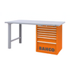BAHCO 1495KH7WBTS Heavy Duty Workbench with Steel Top and 26” Classic C75 Tool Trolleys with 7 Drawers (BAHCO Tools) - Premium Workbench from BAHCO - Shop now at Yew Aik.