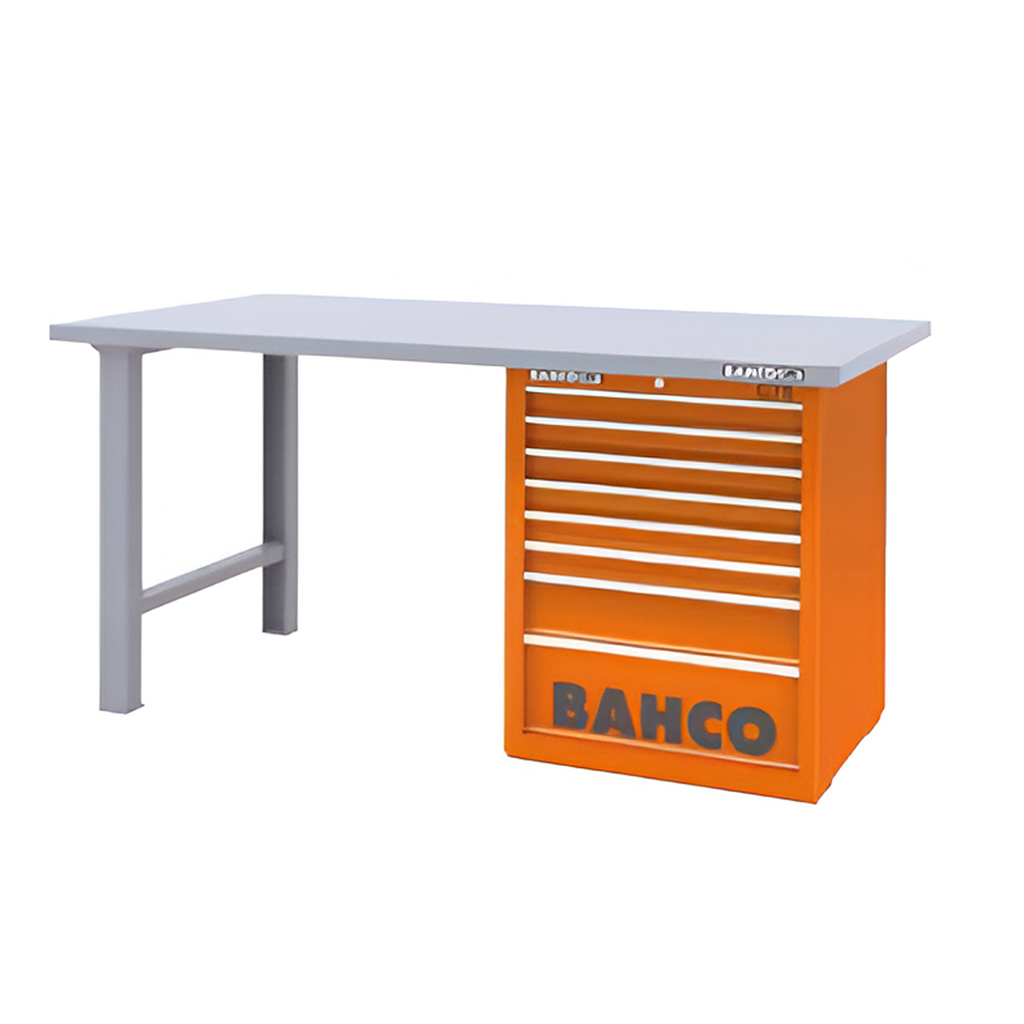 BAHCO 1495KH8WBTS Heavy Duty Workbench with Steel Top and 26” Classic C75 Tool Trolleys with 8 Drawers (BAHCO Tools) - Premium Workbench from BAHCO - Shop now at Yew Aik.