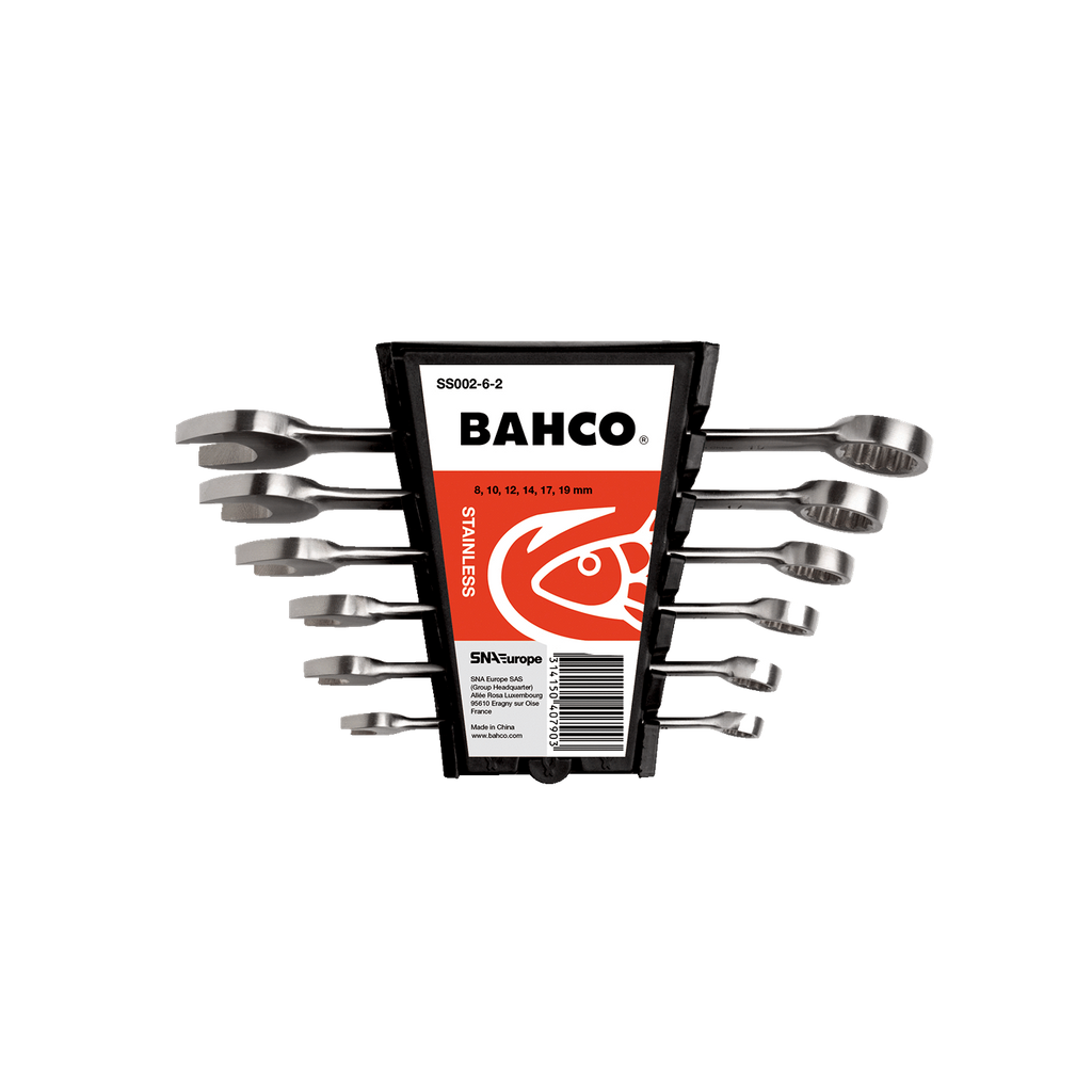 BAHCO SS002-6-2 Stainless Steel Combination Wrenches (BAHCO Tools) - Premium Combination Wrench from BAHCO - Shop now at Yew Aik.