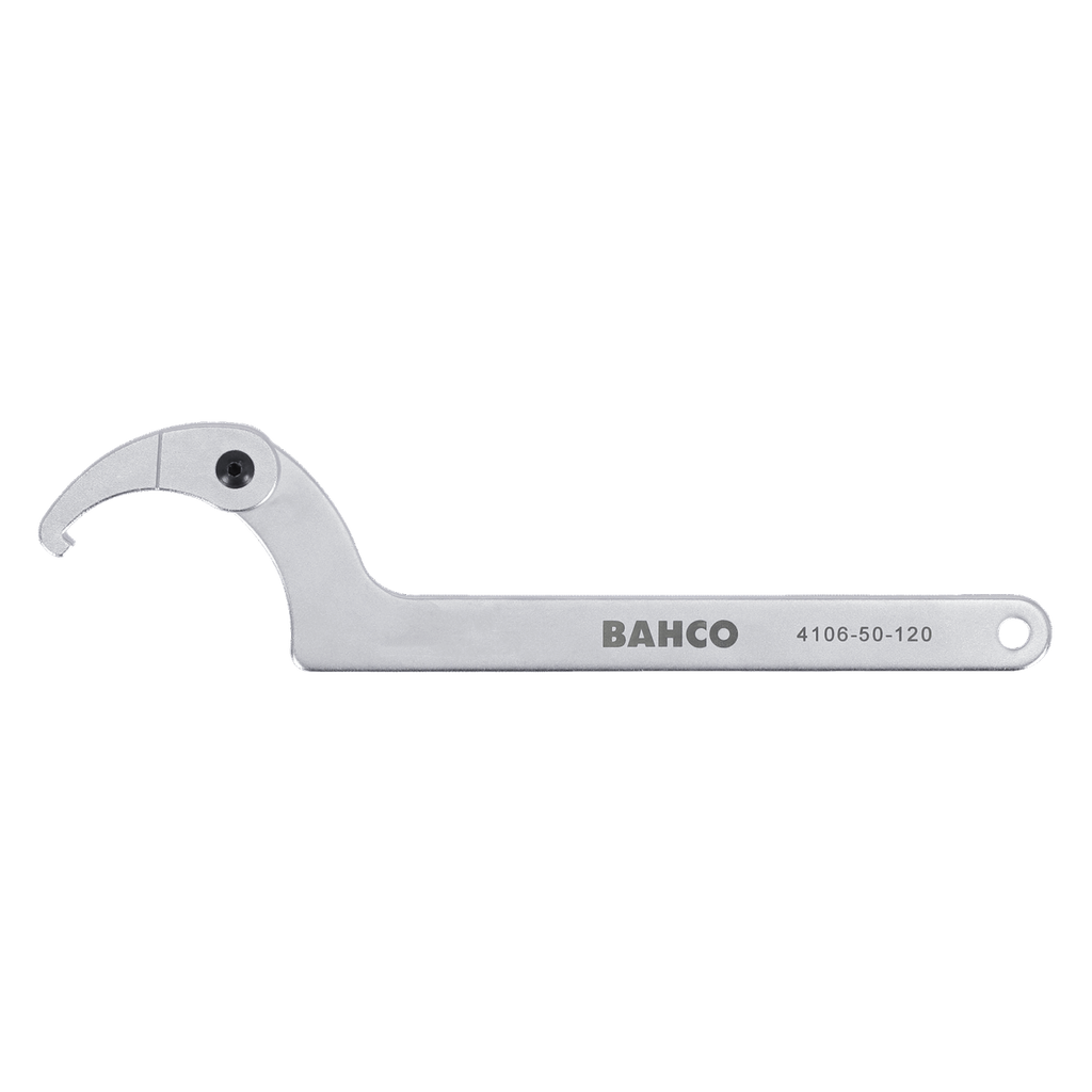 BAHCO 4106 Flexible Head Adjustable Hook Wrench Chrome Finish - Premium Hook Wrench from BAHCO - Shop now at Yew Aik.