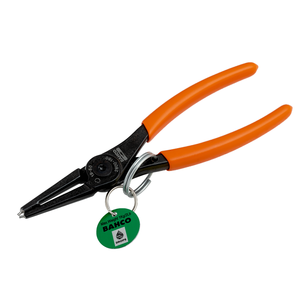 BAHCO TAH2800 Internal Circlip Pliers with Straight Jaws and Phosphate Finish with Stainless Steel Ring (BAHCO Tools) - Premium Pliers from BAHCO - Shop now at Yew Aik.