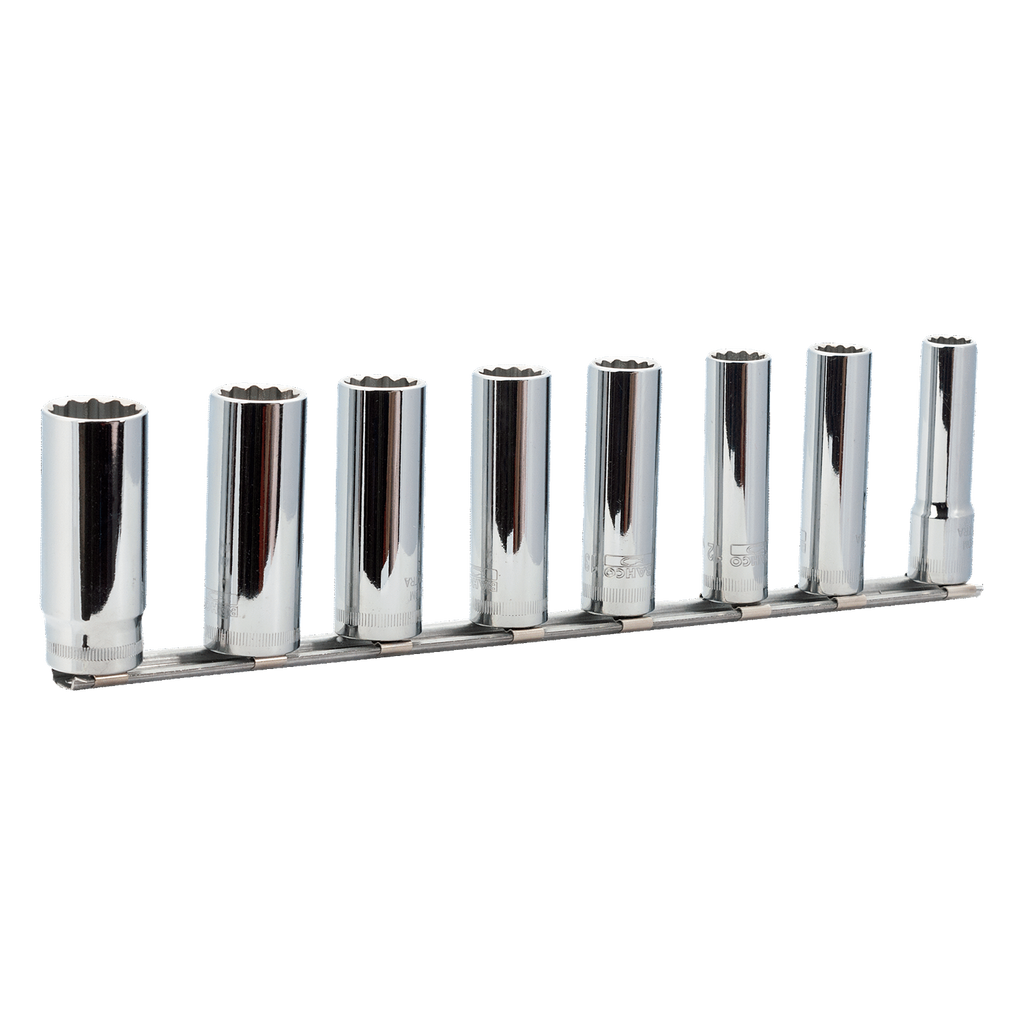 BAHCO 7408MD 3/8 SQUARE DRIVE DEEP SOCKET SET ON RAIL - Premium Socket Set from BAHCO - Shop now at Yew Aik.