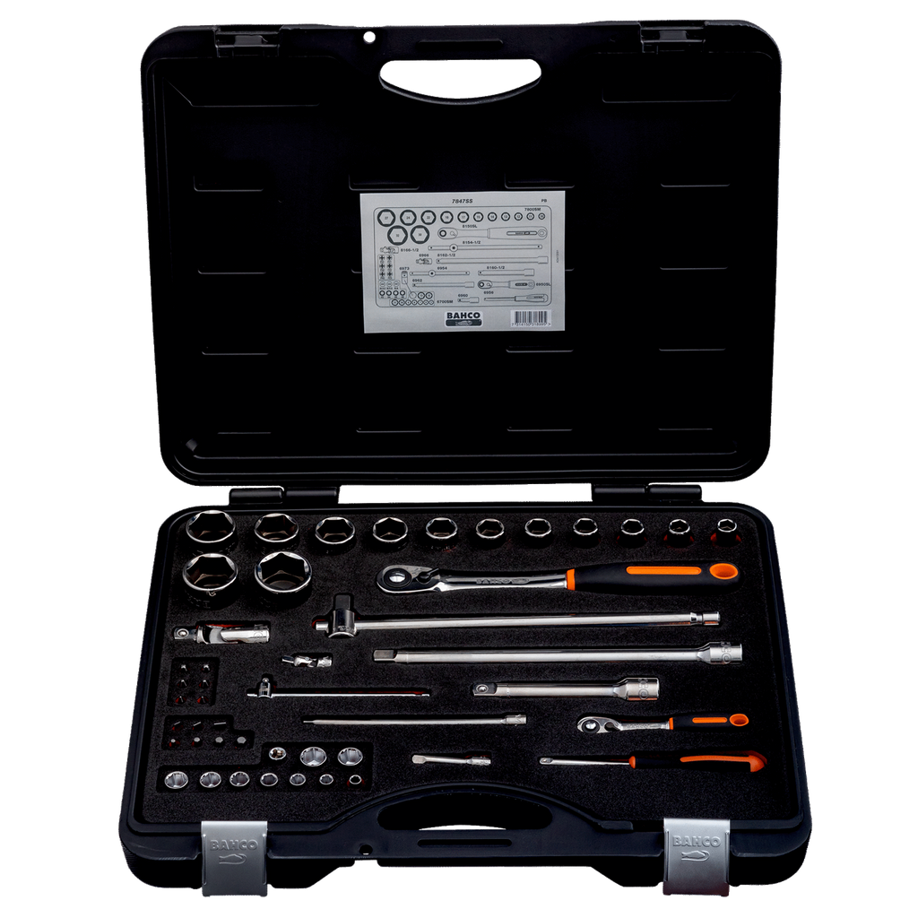 BAHCO 7847SS 1/4” And 1/2" Square Drive Socket Set Metric Hex - Premium Socket Set from BAHCO - Shop now at Yew Aik.