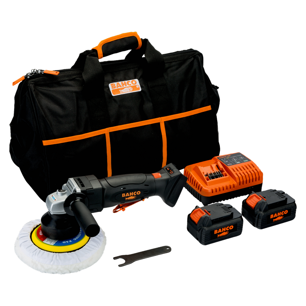 BAHCO BCL33AP1K1 18 V Cordless Orbital Angle Polisher Kit with 5” Pad (BAHCO Tools) - Premium Polishers from BAHCO - Shop now at Yew Aik.