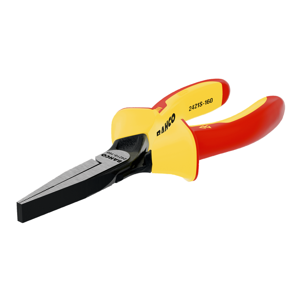 BAHCO 2421S1 ERGO™ Long Flat Nose Pliers with Insulated Dual-Component Handles and Phosphate Finish (BAHCO Tools) - Premium Pliers from BAHCO - Shop now at Yew Aik.