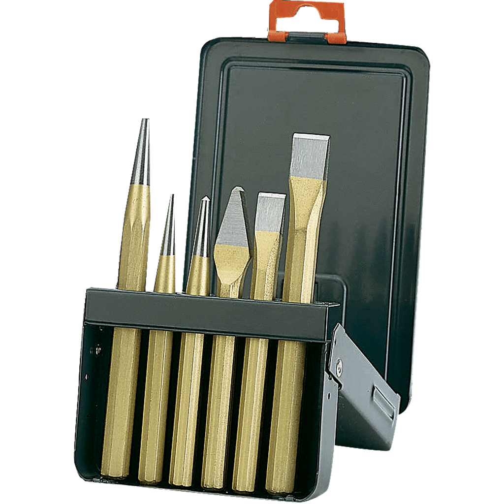 BAHCO 3736S/6 Mixed Cold Chisel Set with Lacquered Copper - Premium Chisel Set from BAHCO - Shop now at Yew Aik.