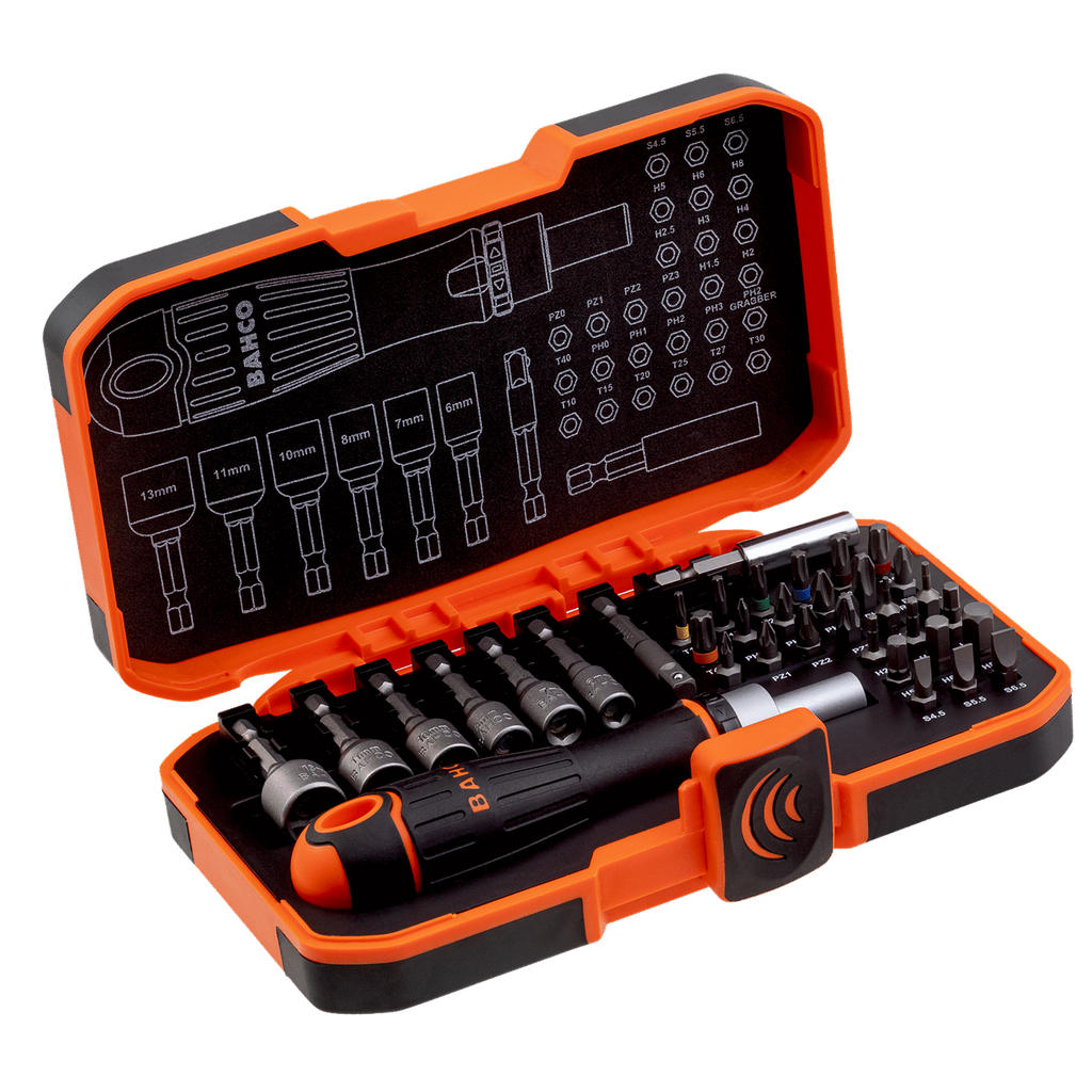 BAHCO 59/S36BCR 1/4” Heavy-Duty Bit Set for Nut Drivers- 36 pcs - Premium Screwdriver Bit Set from BAHCO - Shop now at Yew Aik.