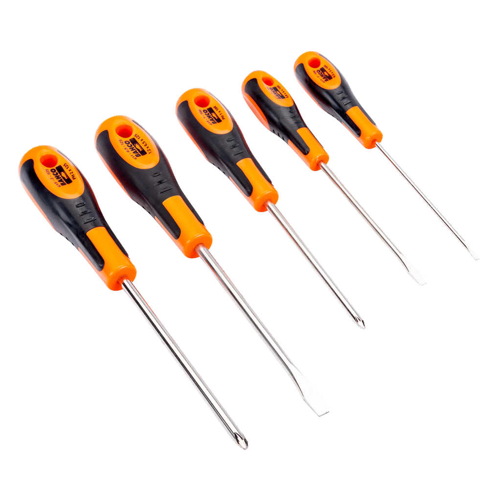 BAHCO 604-5 Phillips Screwdriver Set with Rubber Grip - 5 Pcs - Premium Phillips Screwdriver Set from BAHCO - Shop now at Yew Aik.