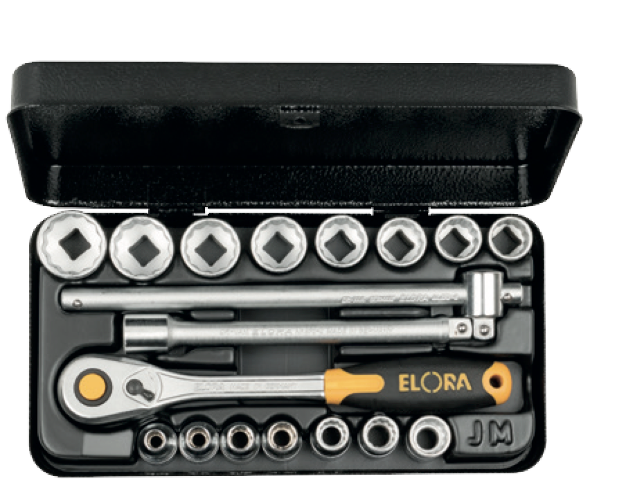 ELORA 870-JAU Socket Set 3/8" (ELORA Tools) - Premium Socket from ELORA - Shop now at Yew Aik.