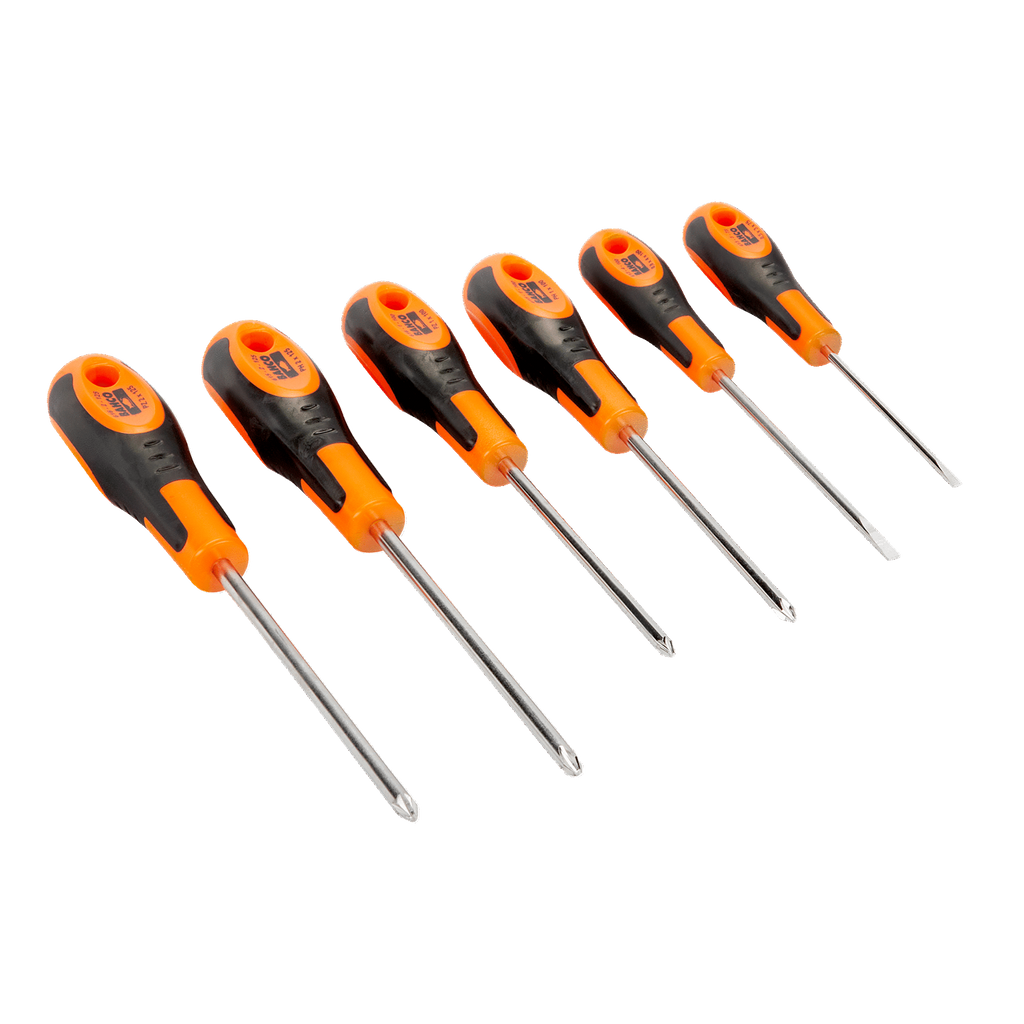 BAHCO 605-6 Slotted Screwdriver Set with Rubber Grip - 6 Pcs - Premium Screwdriver from BAHCO - Shop now at Yew Aik.